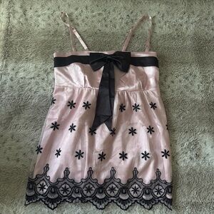 Vintage Le Chateau Blush Satin Dress with Straps